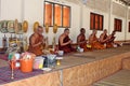 Buddhist monk is preaching to people. Royalty Free Stock Photo